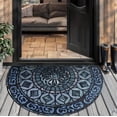 thumbnail image 1 of Bohemian-Style Semi-Circular Doormat 15.7x23.6in, Crystal Velvet Material with Dotted Plastic Base, Non-Slip Function, Entryway Floor Mat, Multi-Functional Home Decor, 1 of 5