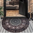 thumbnail image 1 of Bohemian-Style Semi-Circular Doormat 19.7x31.5in, Crystal Velvet Material with Dotted Plastic Base, Non-Slip Function, Entryway Floor Mat, Multi-Functional Home Decor, 1 of 5