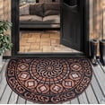 thumbnail image 1 of Bohemian-Style Semi-Circular Doormat 19.7x31.5in, Crystal Velvet Material with Dotted Plastic Base, Non-Slip Function, Entryway Floor Mat, Multi-Functional Home Decor, 1 of 5