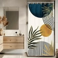 thumbnail image 1 of Bohemian Style Shower Curtain Bathroom Decor Abstract Simple Waterproof Polyester 12 Pack Hooks Green, 1 of 8