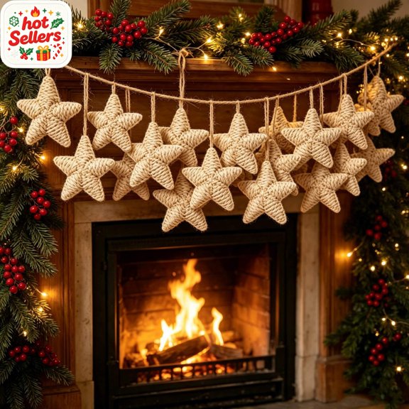 Bohemian Style Star Shaped Woven Ornament For Christmas Trees For Holiday And Wedding Decorations