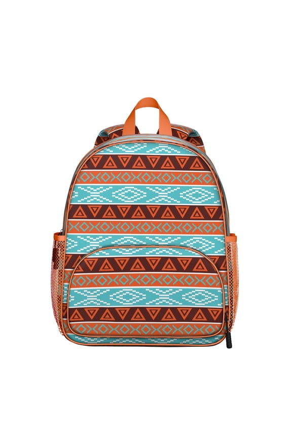Bohemian Style Student Backpack – Retro Hippie Tribal Folk Aesthetic with Vintage Floral Rustic Home Decor Design, Durable School Bag