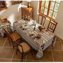 Bohemian Style Tablecloth, Cotton Yarn Tassel Multifunctional Table Cover for Dining, Camping, Picnics, and Home Decor, Elegant Geometric Pattern for Special Occasions