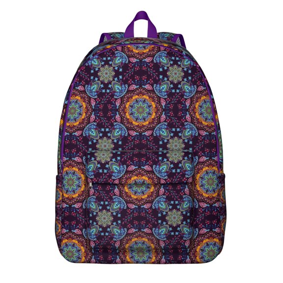 Bohemian Style Travel Backpack for Women, Durable Laptop Daypack with Colorful Tribal Print and Multi-Pocket Design
