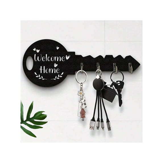 Bohemian Style Wooden Key Rack, Wall-Mounted Key Chain Holder with ...