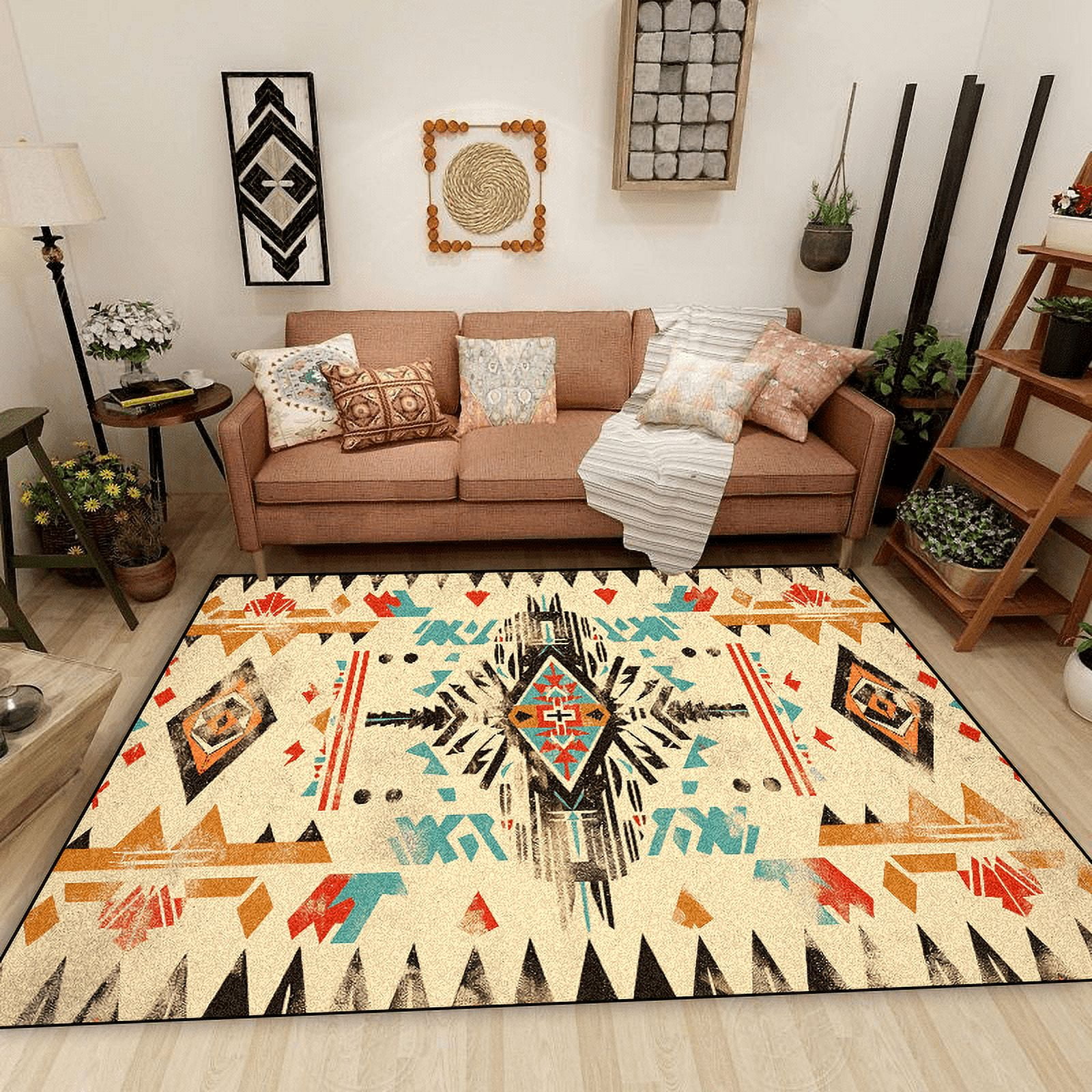 Bohemian Style Yellow Fluffy Carpet Living Room Bedroom Bedside Large ...