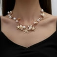 thumbnail image 1 of Bohemian Summer Beach Shell Necklace Bracelet Set with Imitation Pearl and Starfish Jewelry for Women, 1 of 3