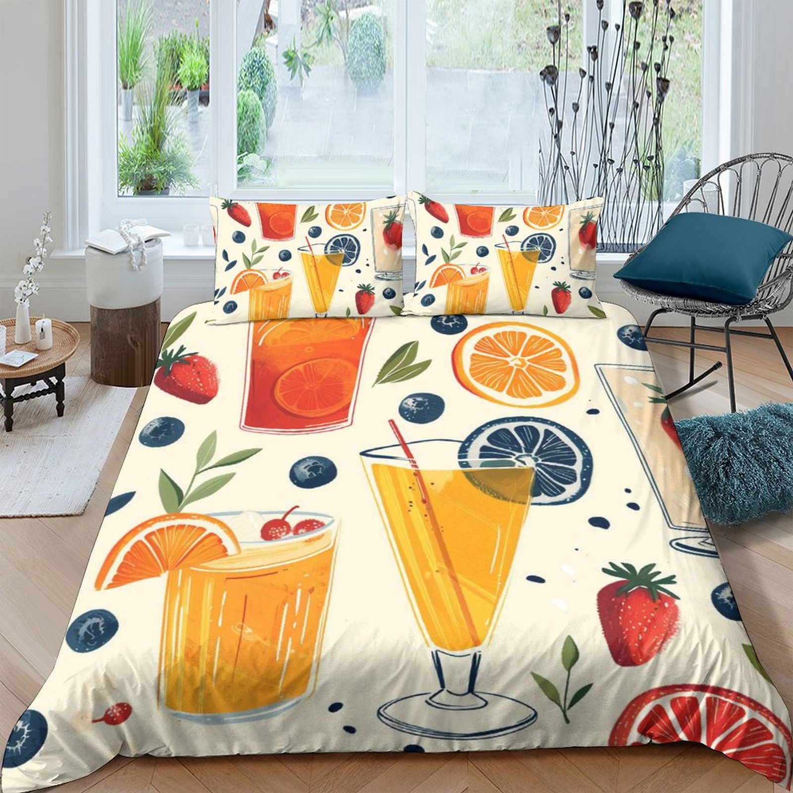 Bohemian Summer Drinks Bedding Set 3D Printed Comforter Covers Duvet Cover Quilt Cover with