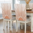 thumbnail image 1 of Bohemian Sun Dining Chair Back Cover Only, Warm Orange Sunset Light Set of 6 Chair Back Covers, Removable Washable for Dining Room, Banquet & Holiday Decoration, 1 of 9