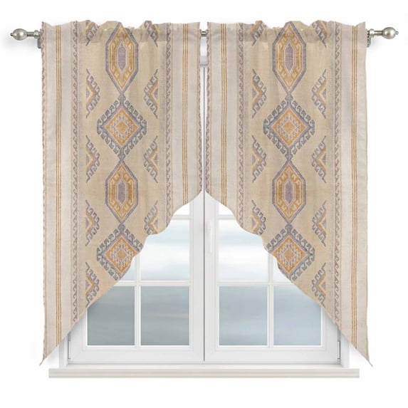 Bohemian Swag Curtain Valance for Window 2 Panels Traditional Ethic ...