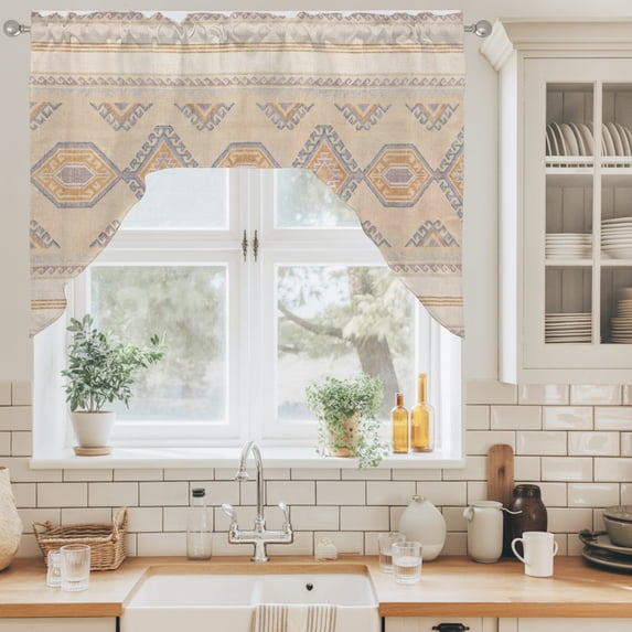 Bohemian Swag Curtain Valance for Windows, Traditional Ethic Pattern ...
