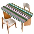 thumbnail image 1 of Bohemian Table Cloths for 6 Foot Rectangle Tables, Boho Modern Abstract Minimalist Paisley Green Patio Waterproof Elastic Fitted Tablecloths, Washable Rectangular Table Cover for Camping, 1 of 8