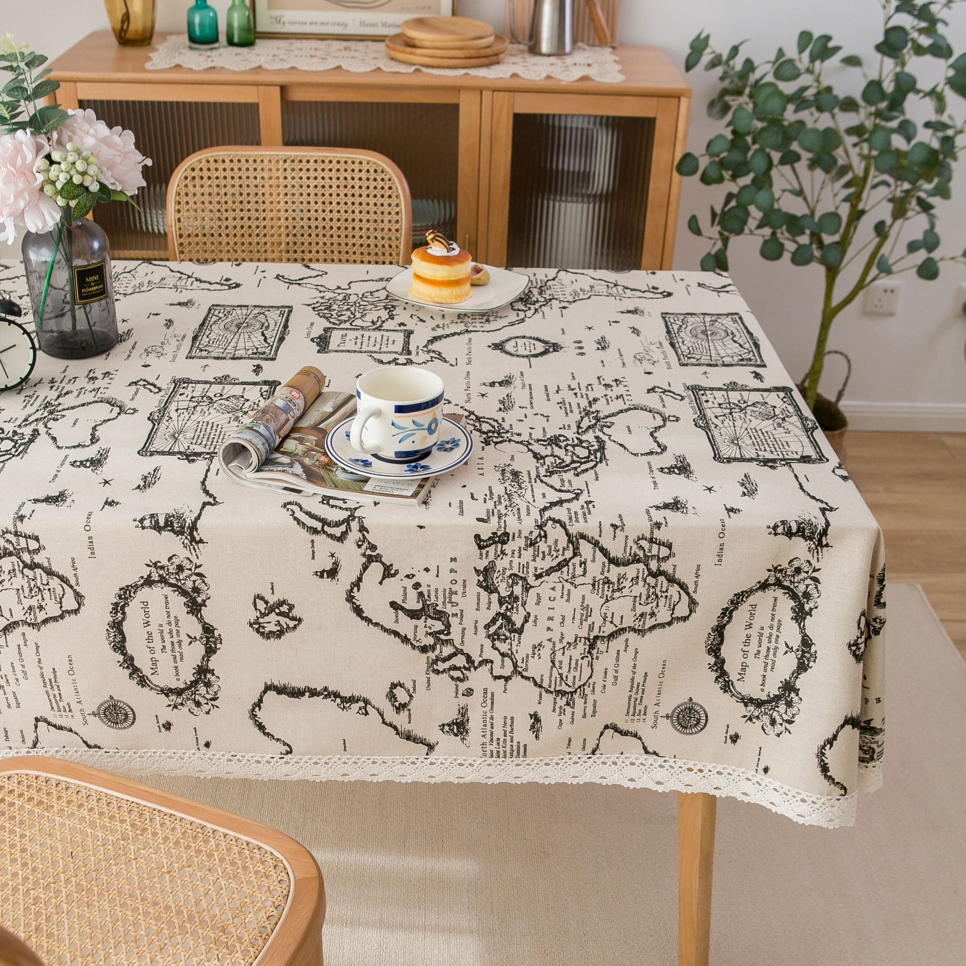 Cotton Linen Tassel Table Runner – Bohemian Braided Fringe Decor For Dining Table, Wedding, Party