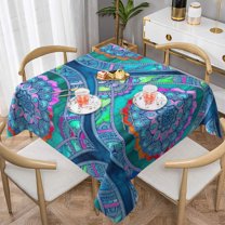 Bohemian Tablecloth Protector Summer Table Cover Square Custom Polyester Cheap Table Cloth