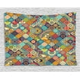 thumbnail image 1 of Bohemian Tapestry, Checkered Pattern with Ethnic Ornamental Floral Figures Indian Folk Art Abstract, Wall Hanging for Bedroom Living Room Dorm Decor, 60W X 40L Inches, Multicolor, by Ambesonne, 1 of 1