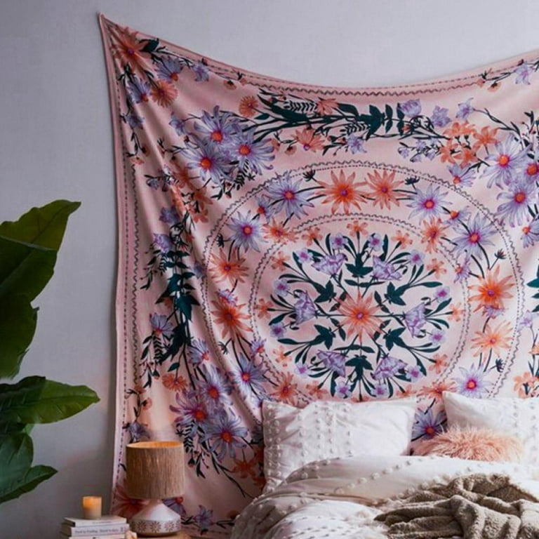 Bohemian Tapestry Wall Hanging Mandala Floral Medallion Hippie Tapestry Wall Decor Blanket for Bedroom Home Dorm