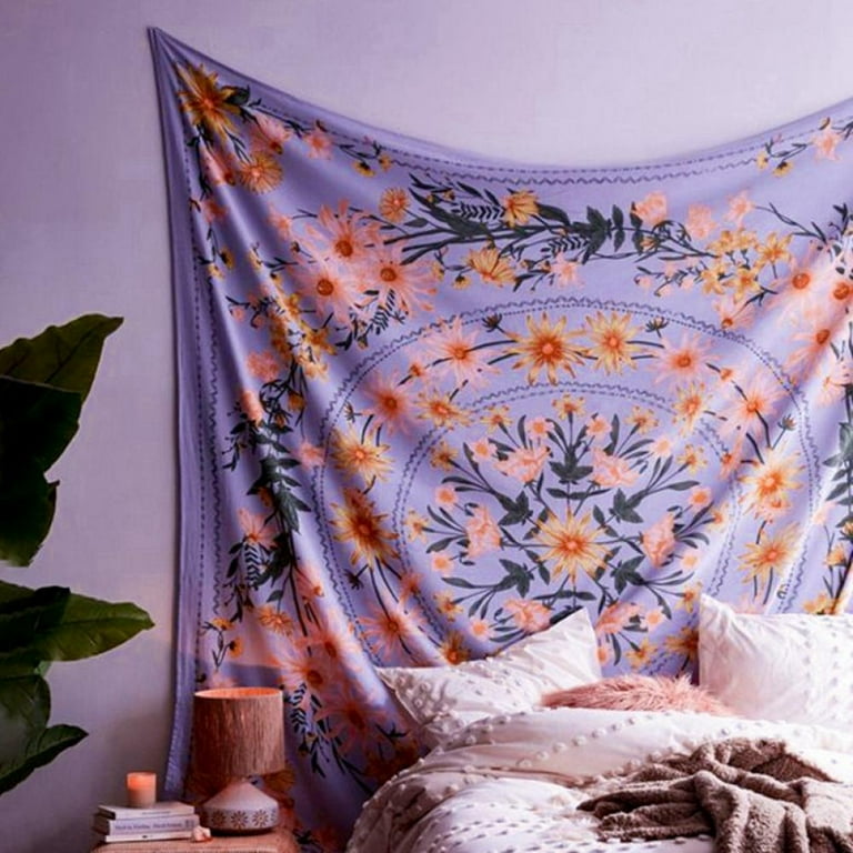Bohemian Tapestry Wall Hanging, Mandala Floral Medallion Hippie - Main Image