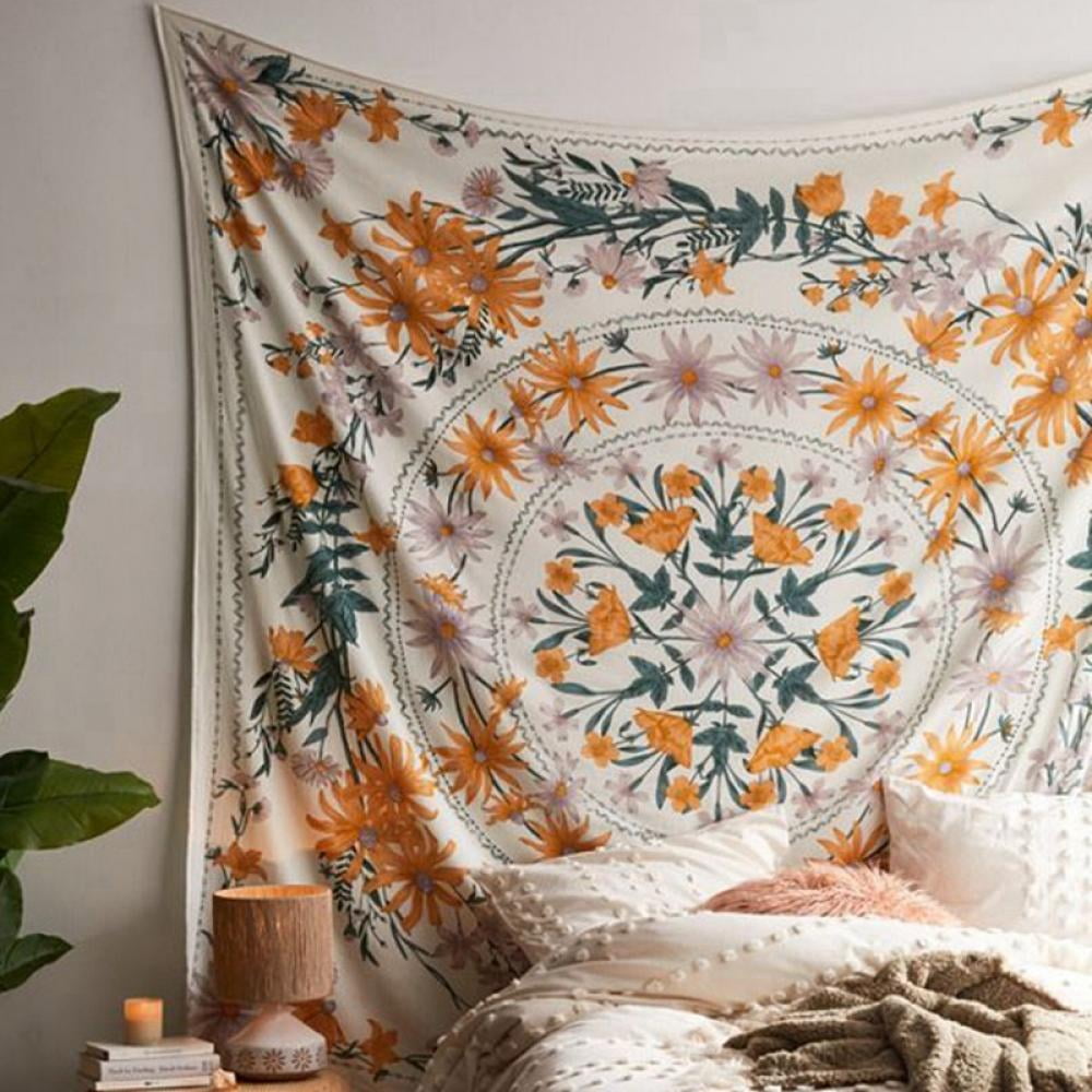 Bohemian Tapestry Wall Hanging, Mandala Floral Medallion Hippie Tapestry,  Wall Decor Blanket for Bedroom Home Dorm 