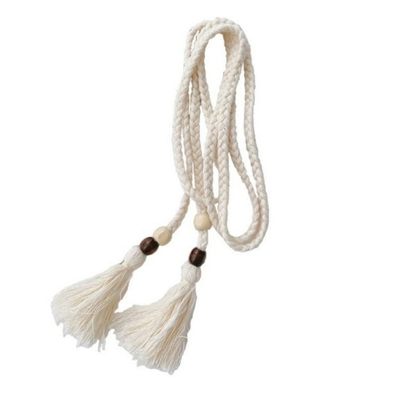 Bohemian Tassels Waist Rope Braided Rope Belt for Women Dresses and Long Skirt