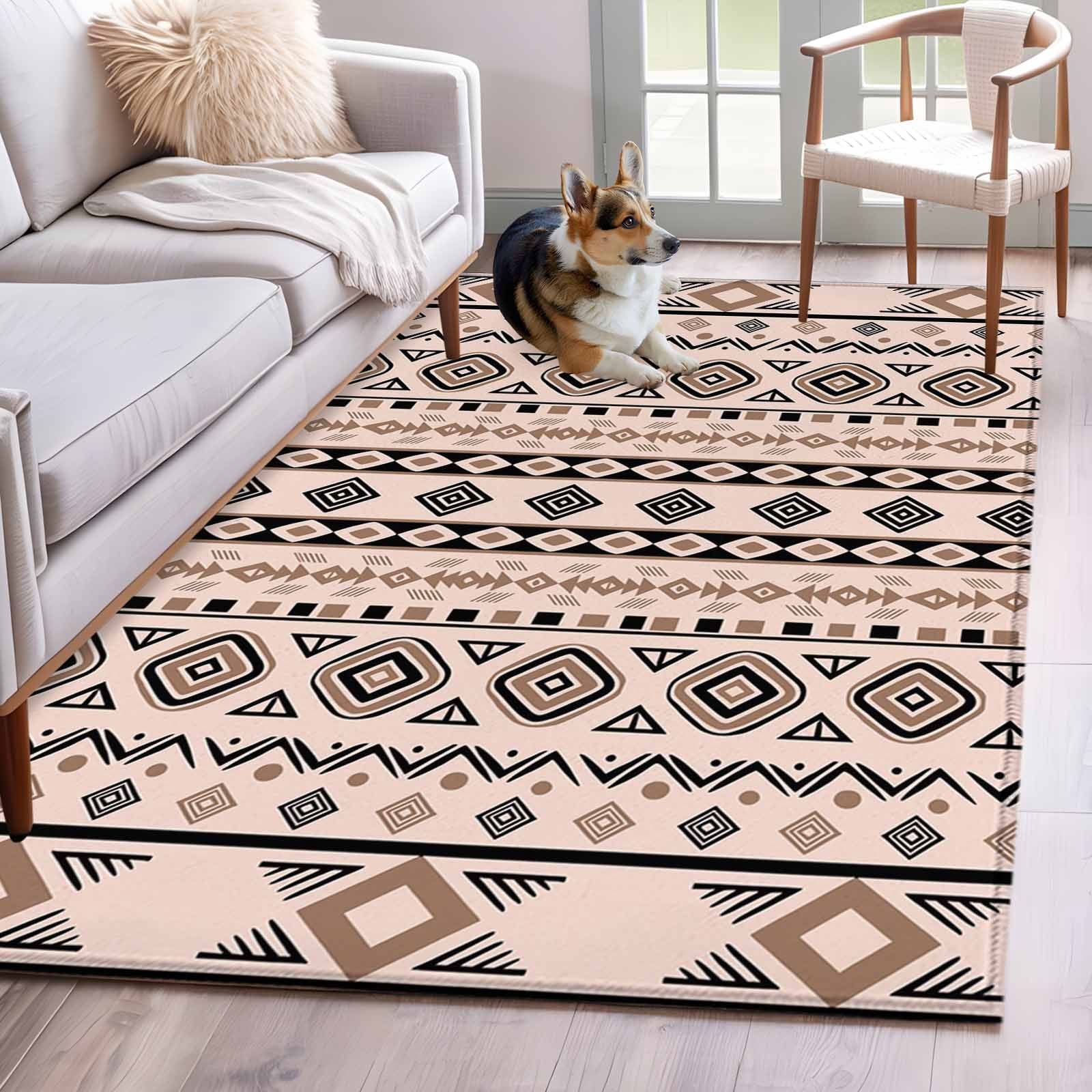 Nationals Rug Bohemian Texture Area Rugs 3x5 ft Abstract Brown Geometric National ...