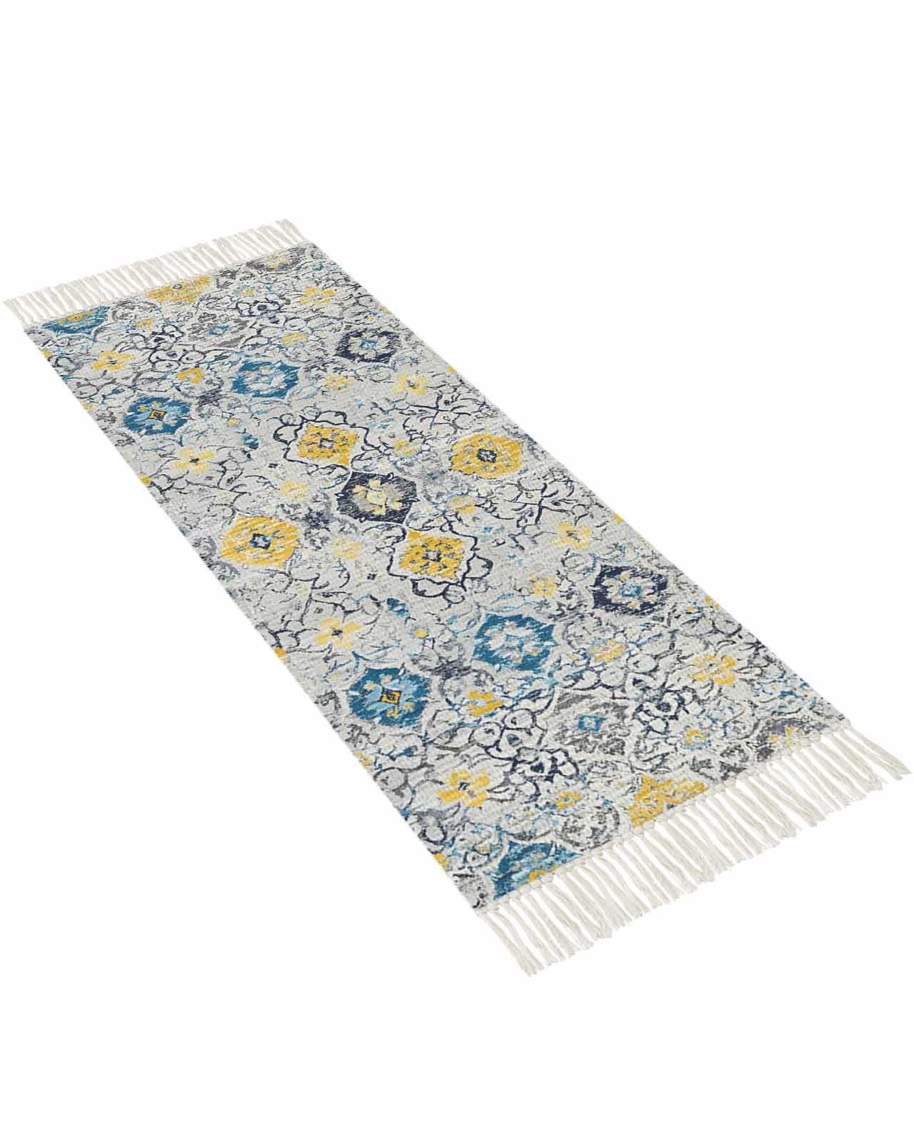 Bohemian Texture Bathroom Runner Rug 2'x6'Washable Woven Area Rug, Gary ...