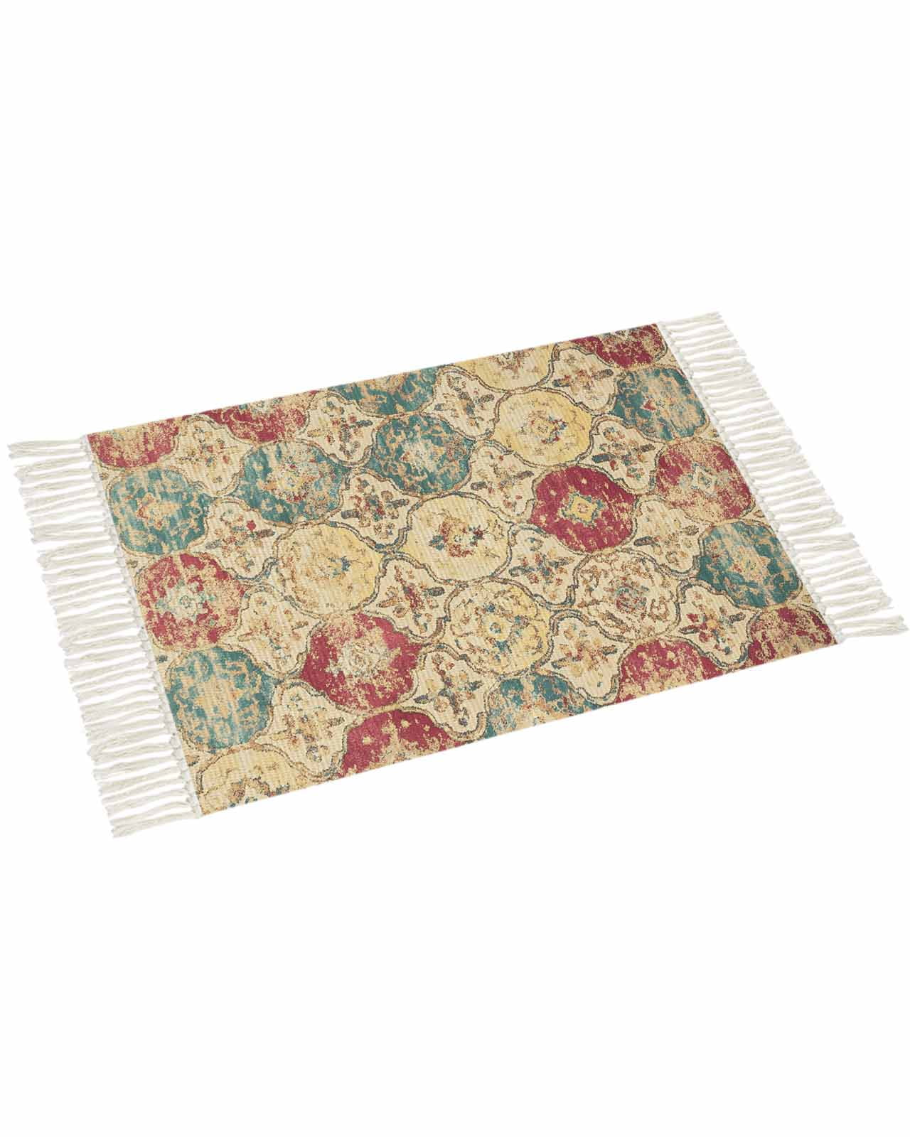 Bohemian Texture Bathroom Runner Rug 4'x6'Washable Woven Area Rug ...