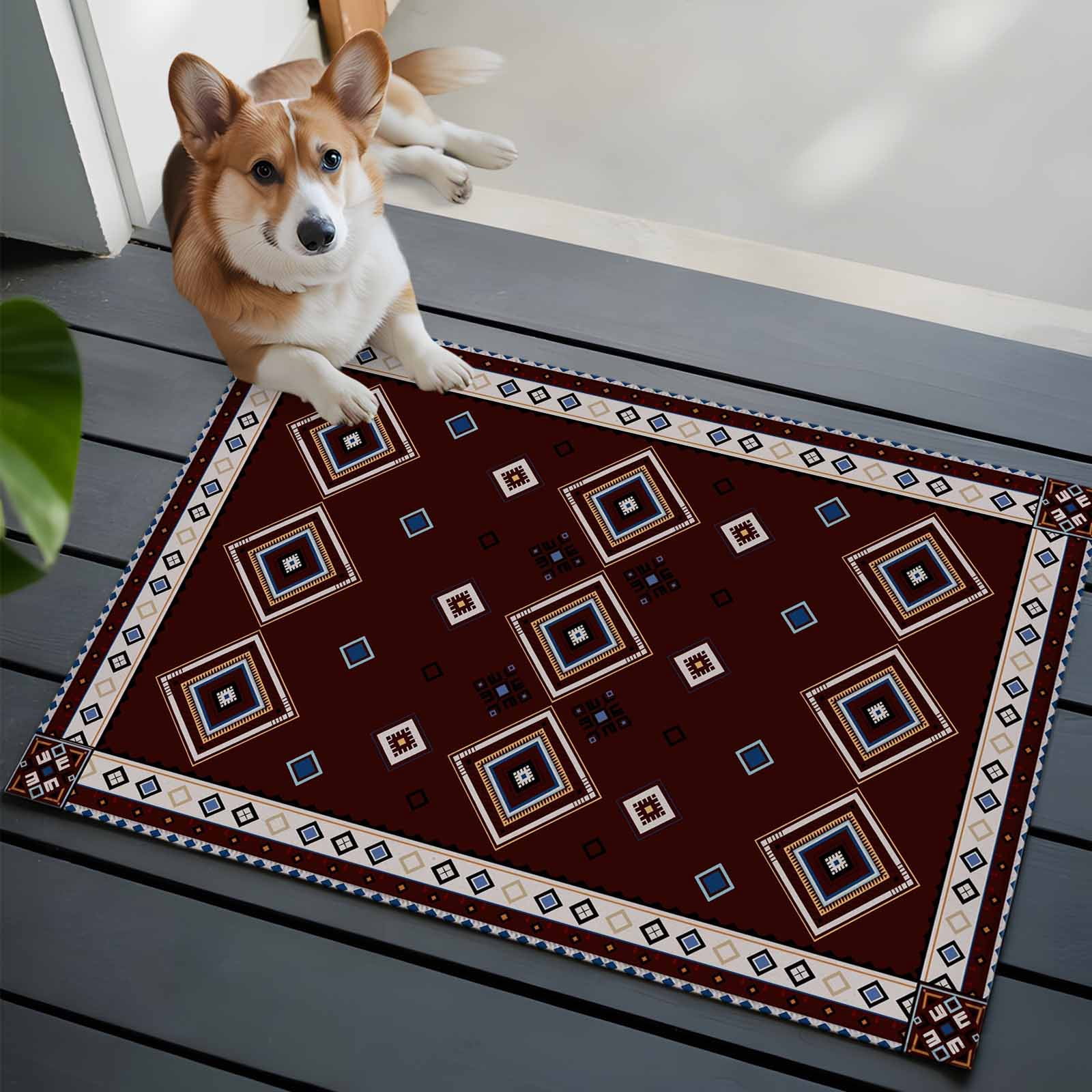 Nationals Rug Bohemian Texture Front Door Rugs 2x3 ft Abstract Geometric Vintage ...