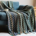 thumbnail image 1 of Bohemian Throw Blankets Knitted Tassel Hippie afghans Blankets, Super Soft Cozy Lightweight Couch Decorative Throw Blankets, Bed, Sofa, Outdoor Throw Blanket - All Seasons, 1 of 8