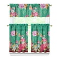 thumbnail image 1 of Bohemian Tier Kitchen Curtains Set of 3 - Artistic Chic Paisley Design, Semi-Sheer Caf Curtains with Valance (54x18 + 27.5x36x2), Rod Pocket Window Treatment Panels, 1 of 6