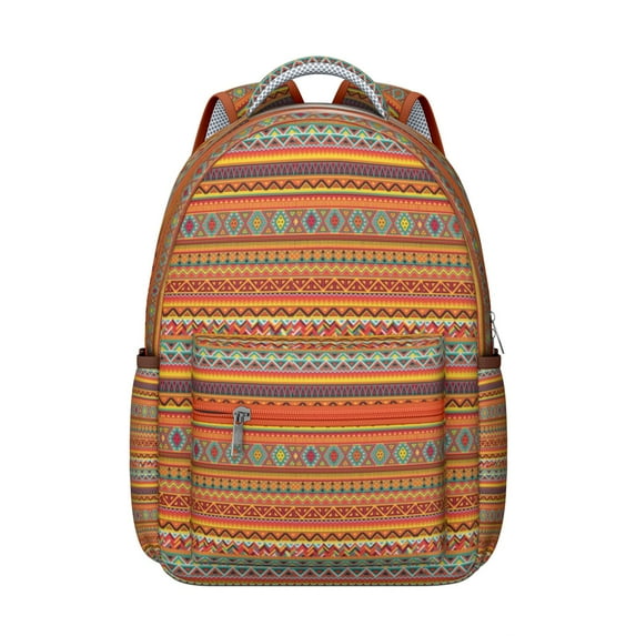 Bohemian Travel Backpack - Vintage Ethnic Daypack, 17" Laptop Sleeve | Heavy Duty Oxford Fabric, Roomy for Campus & Commuting
