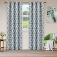 thumbnail image 1 of Bohemian Trellis Room Darkening Noise Reducing Printed Blackout Curtain Set Silver / 52"x63", 1 of 1