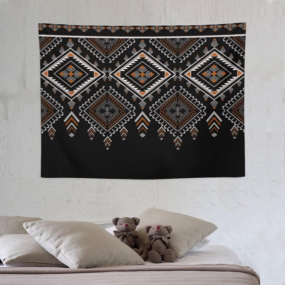 Bohemian Tribal Aztec Tapestry, Rustic Vintage Geometric Pattern Print Tapestries Home Decor for Living Room Bedroom Decoration 40in Wx30in H (10276cm)