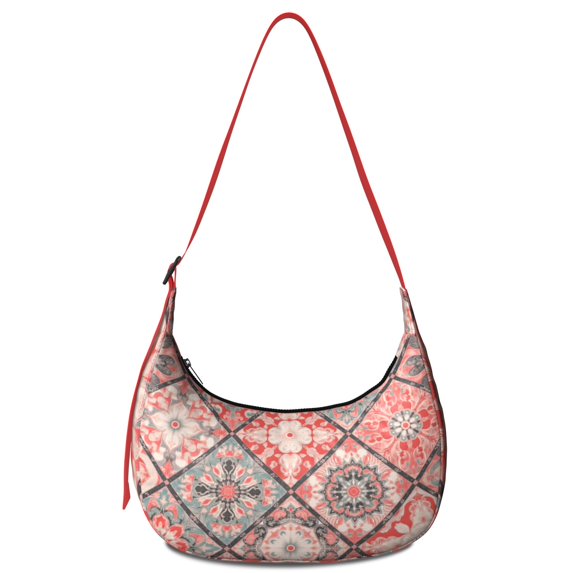 Bohemian Tribal Crescent Crossbody Bag Nylon Bag for Casual Outing Enthusiasts