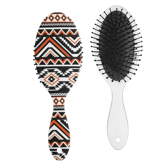 Bohemian Tribal Print Hair Brush, Vintage Pattern Paddle Comb with Soft Bristles, Suitable for All Hair Textures