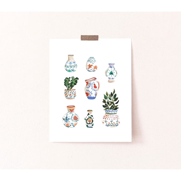 Bohemian Tropical Art Print, Moroccan Pattern Poster Art Print Home Decor, Unframed Poster Size 8x12 F03.1.20l399