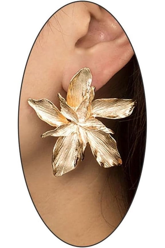Bohemian Unique Flower Statement Dangle Drop Earrings for Women,Retro Cute Metal Large Floral Earrings Prom Party Fashion Jewelry Gifts
