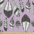 thumbnail image 1 of Bohemian Upholstery Fabric by the Yard, Boho Feathers Plumes in Fusion Digital Style Ethnic Inspired Repetition, Decorative Fabric for DIY and Home Accents, Dark Grey Pale Pink by Ambesonne, 1 of 5