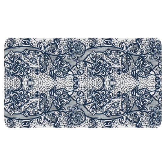 Bohemian Vintage Blue Flowers Door Mat Welcome Door Mat for Front Door, Home Entrance, Yard, Floor, Patio, Non Slip Spring Summer Welcome Mat Indoor Outdoor Doormat 0"*"