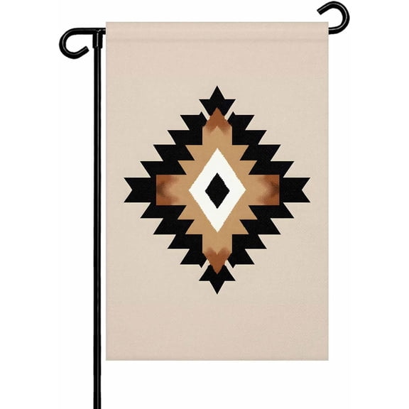 Bohemian Vintage Ethnic Pattern Garden Flags 12x18 Inch Double Sided Welcome Yard Flags for Outdoor Decor Abstract Tribal Geometric Art Yard Outside Seasonal Decoration