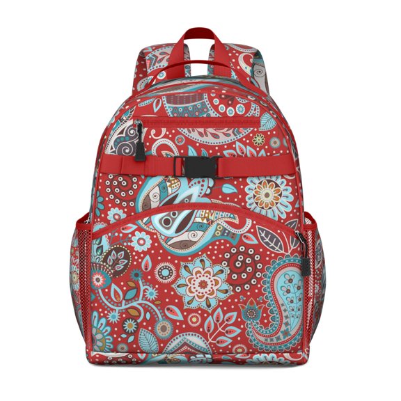 Bohemian Vintage Ethnic School Backpack Spacious Adjustable Shoulder Straps Chest Buckle Durable Backpack For Student