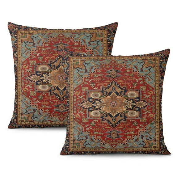 Bohemian Vintage Mandala Decorative Throw Pillow Covers - 18x18 Inch Set of 2 Modern Paisley Floral Design