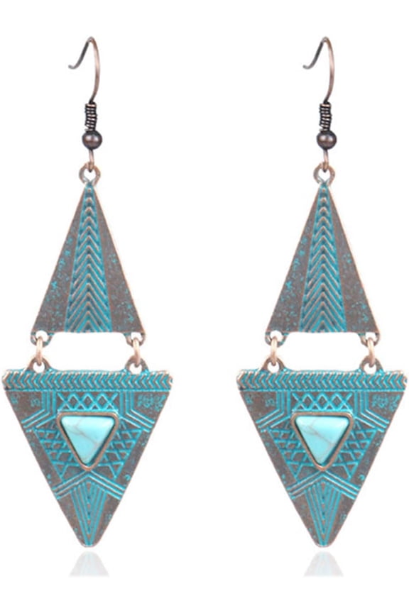 Bohemian Vintage Triangle Geometry Earrings - National Style Personality Jewelry