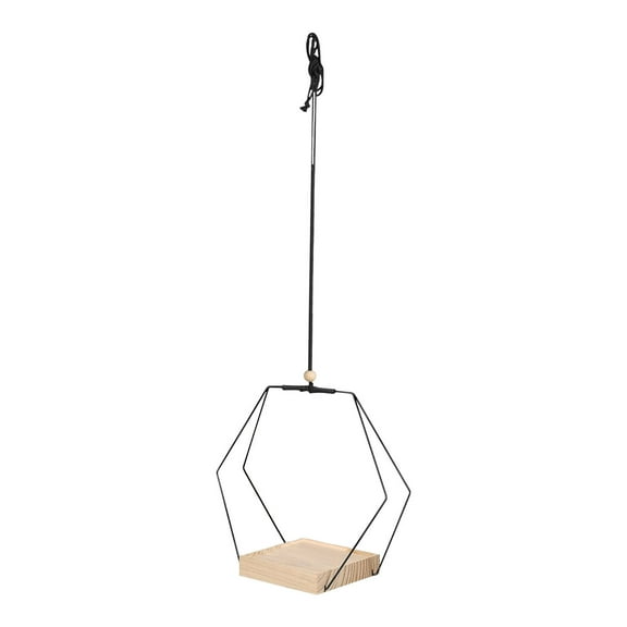 Bohemian Wall Hanging Basket for Indoor Plants - Macramé Ceiling Hanger for Home Décor - Versatile Plant Display and Candle Chandelier - Easy Installation with Durable Titanium Steel and Wood Base