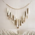 thumbnail image 1 of Bohemian Wall Hanging Tapestries - Chic Boho Handmade Decor Woven Tapestry with Wooden Beads and Tassel, Colorful Home Wall Art Decoration, 43" x 39",Beige, 1 of 5