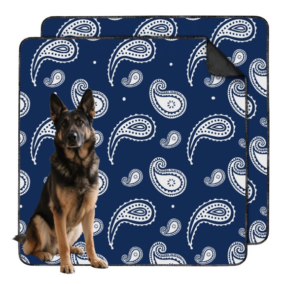 Bohemian Washable Dog Potty Pad, 48x48 Inch Reusable Training Mat with Non-Slip Backing, Absorbent Pee Pad for Indoor Use and Crate Liner Protection