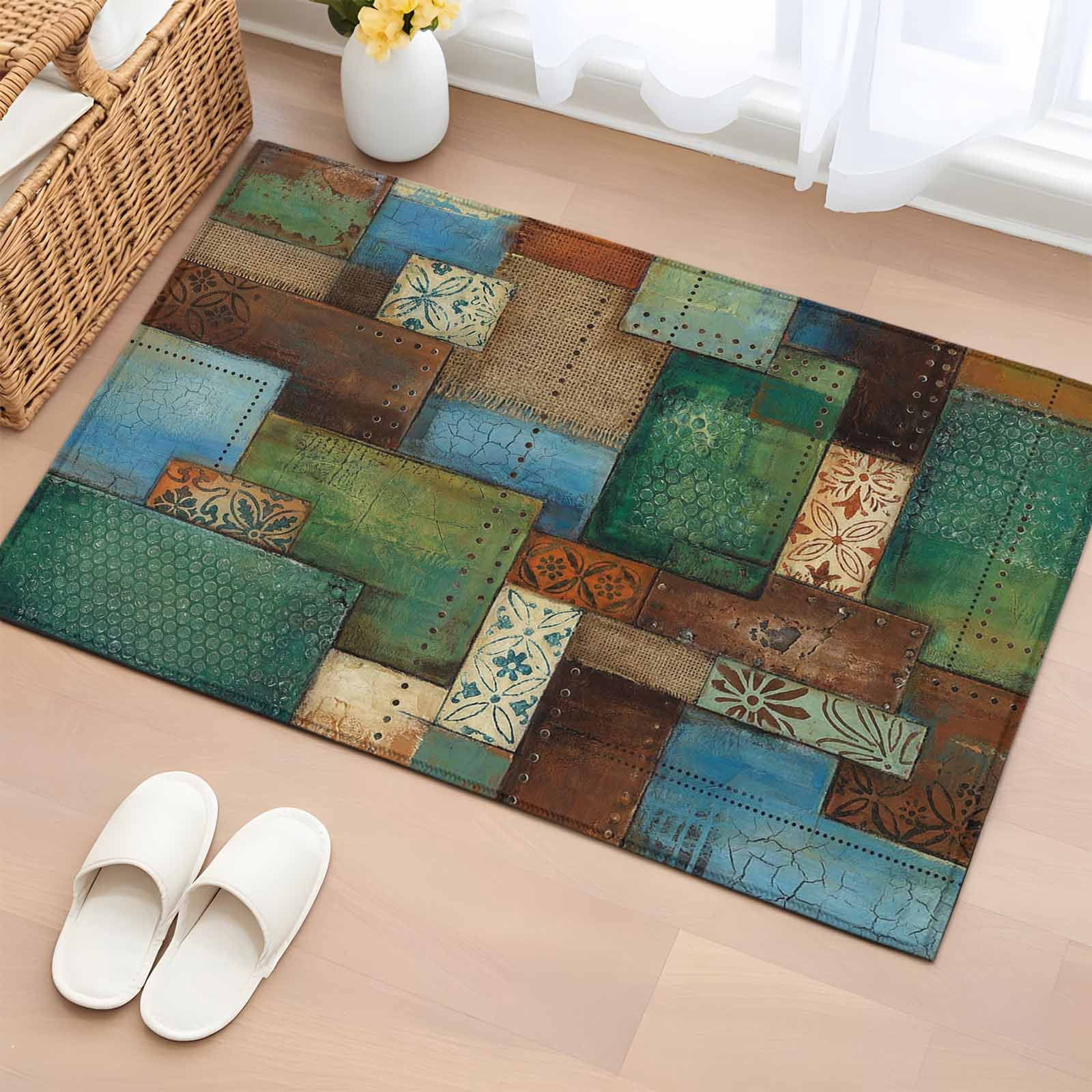 Bohemian Washable Small Entryway Area Rugs 2'x3', Modern Mottled Art ...