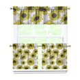 thumbnail image 1 of Bohemian Wildflower Curtains 24" Short - 3 Panel Rustic Farmhouse Set with Vintage Botanical Design, Rod Pocket, 1 of 5