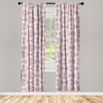 thumbnail image 1 of Bohemian Window Curtains, Bicolour Bow Like Lines Abstract Style Ornaments with Watercolor Effect, Lightweight Decor 2-Panel Set with Rod Pocket, Pair of - 28"x63", Coral and Sky Blue, by Ambesonne, 1 of 3