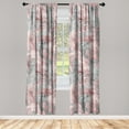 thumbnail image 1 of Bohemian Window Curtains, Paisley Ornaments with Vermilion Color Details on Bicolour Hazy Motifs, Lightweight Decor 2-Panel Set with Rod Pocket, Pair of - 28"x95", Dried Rose and Dimgray, by Ambesonne, 1 of 3