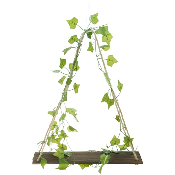 Bohemian Wood Floating Plant Storage Shelf Display Holder Handmade Rope Wall Decor for Bedroom Kitchen Living Room